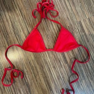 Red Triangle String Bikini Top- tinye